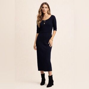 All Saints Ribbed Knit Sweater Dress 2 In 1 Longsleeve Delron Margot Margetta